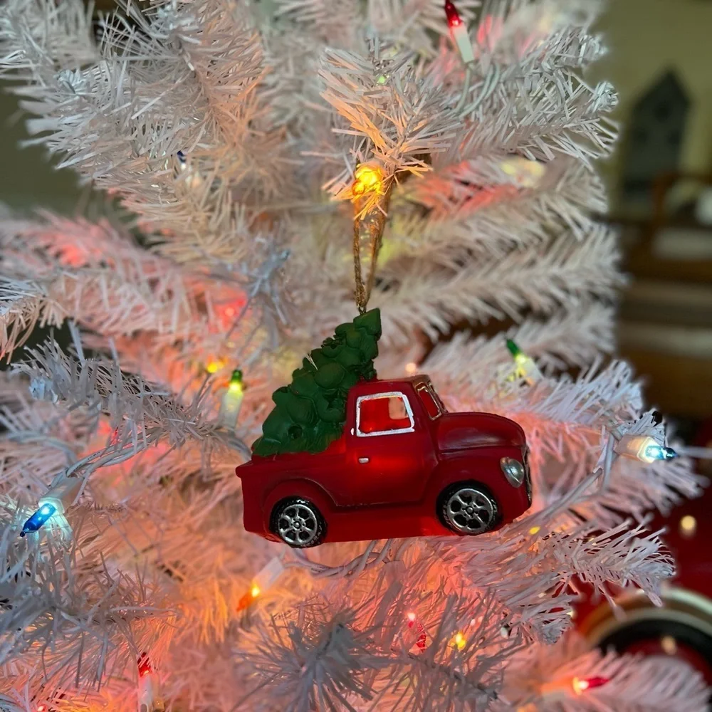 Red truck light up Christmas Ornament